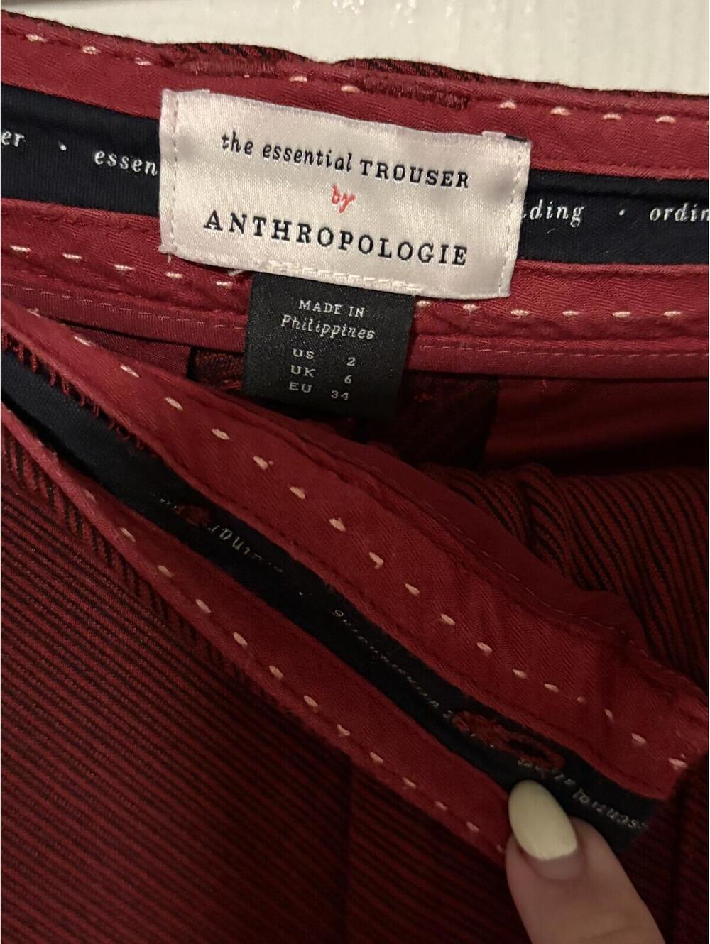 Anthropologie Essential Twill Trouser Wide Leg Pants Retro Chic Workwear - Picture 7 of 8